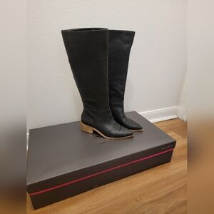 Vince Camuto Beaanna Black Knee-High Women's Leather Boots - Size 7 - With Box
